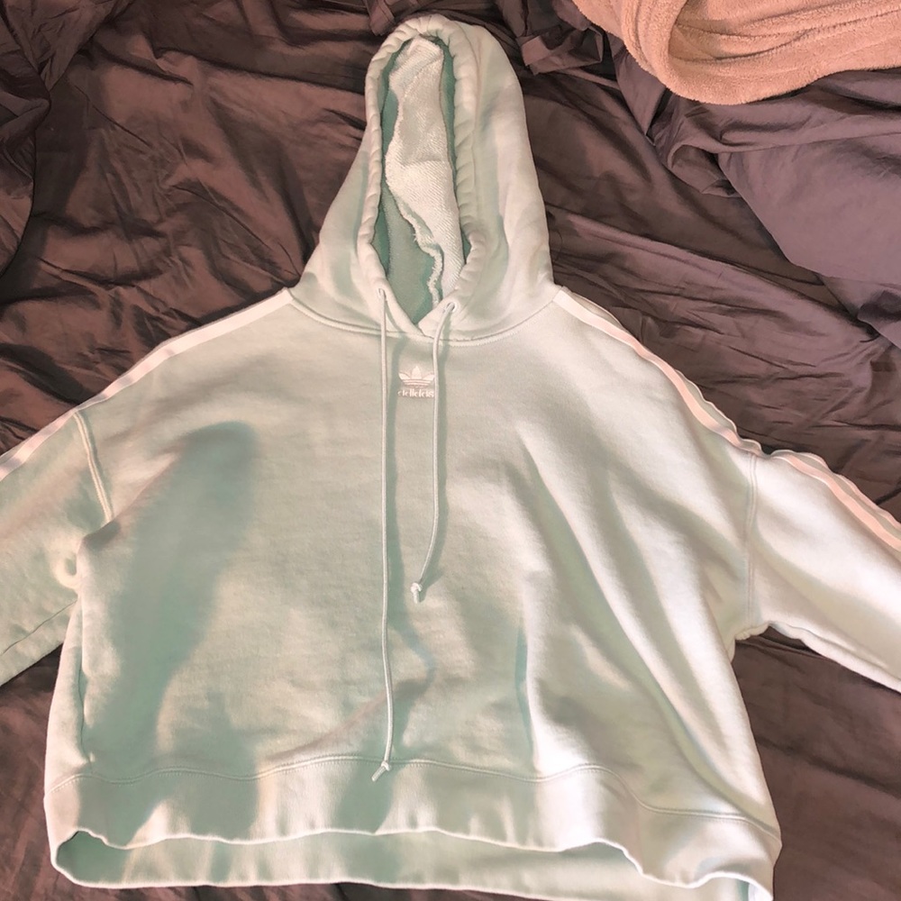Blue/Green cropped adidas hoodie